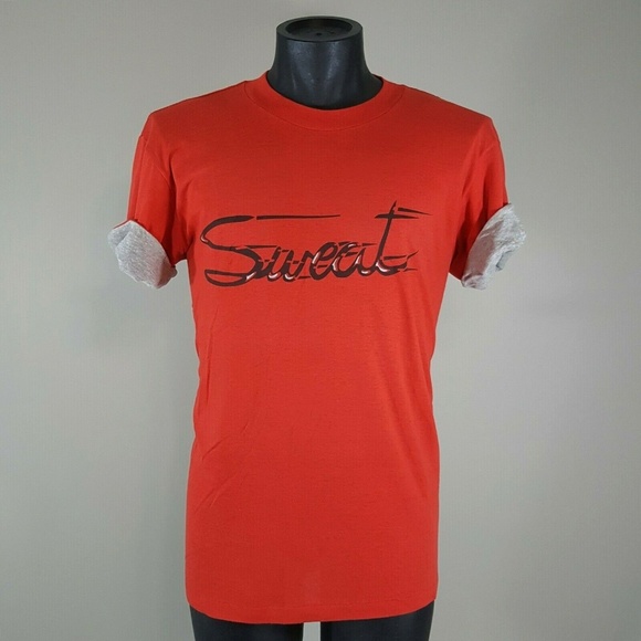 Vintage 80s SWEAT Skater Grunge T-Shirt XL Tropix Lined Sleeve Single Stitch Tee - Picture 6 of 7